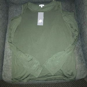 Splendid Open Shoulder Long-Sleeved Tee